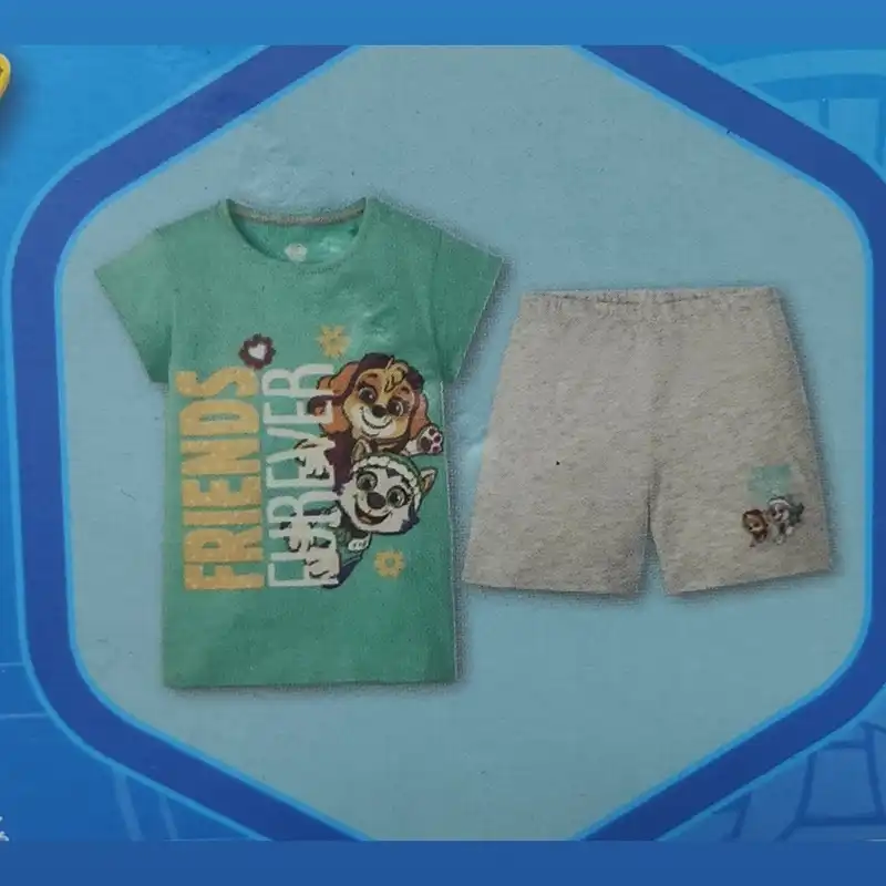 ست تی شرت و شلوارک نوزادی پاو پاترول مدل P2022