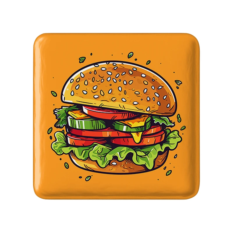 مگنت خندالو طرح فست فود (Fast Food) مدل مربعی کد 36578