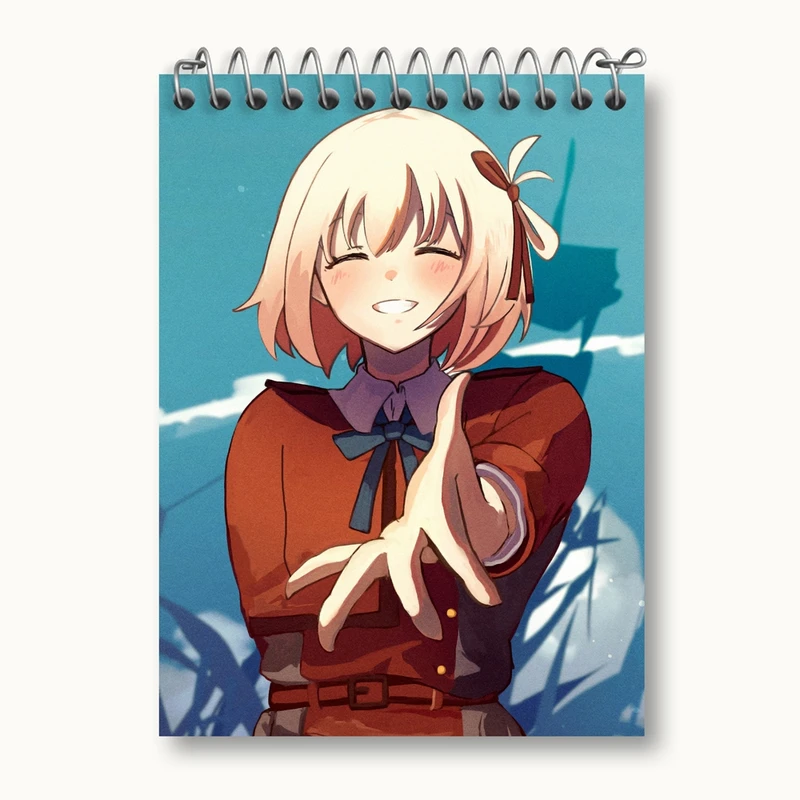 دفتر یادداشت 50 برگ خندالو مدل چیساتو انیمه لیکوریس ریکویل Lycoris Recoil کد 23027