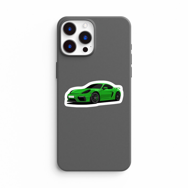استیکر لپ تاپ و موبایل بووم طرح ماشین مدل Porsche GT4 کد LA23