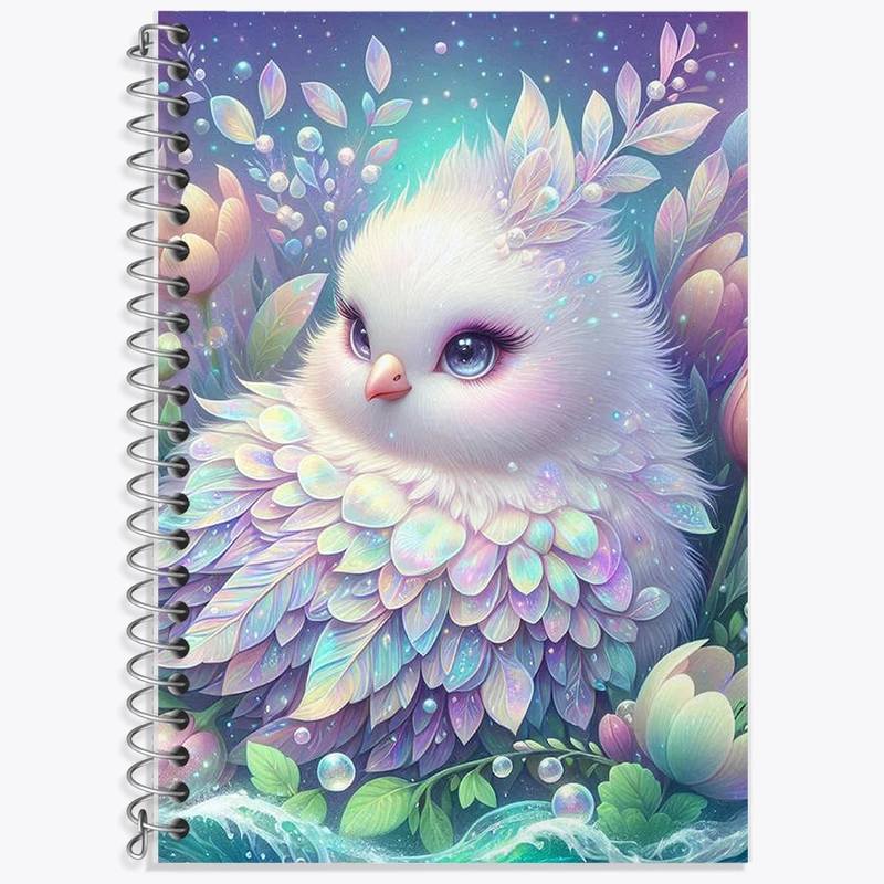 دفتر زبان 50 برگ خندالو مدل دو خط طرح جوجه کیوت کد F2049