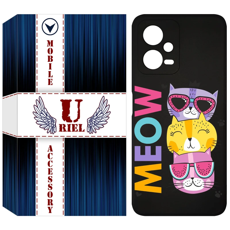 کاور یوریل قاب مدل KSH کد 57 طرح گربه مناسب برای گوشی موبایل شیائومی Poco X5 / Redmi Note 12 5G