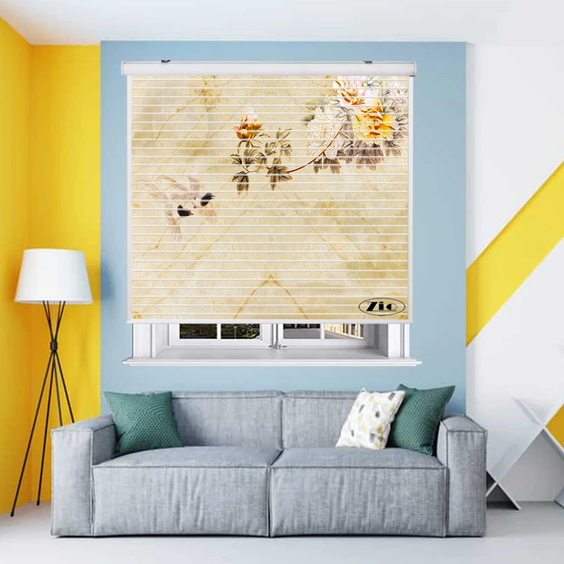 پرده زبرا زیو مدل سیلوئت 3D1396 سایز 150x150 سانتی متر