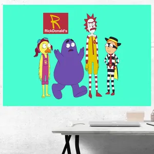 تابلو شاسی مدل پوستر ریک و مورتی طرح مک دونالد کد 1152