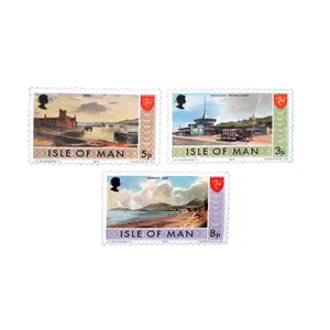 تمبر یادگاری مدل جزیره انسان کد DS2502 مجموعه 3 عددی