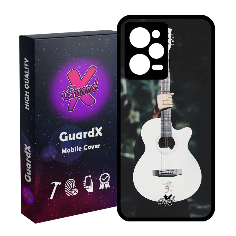 کاور گارد ایکس طرح گیتار مدل Glass10263 مناسب برای گوشی موبایل شیائومی Redmi Note 12 Pro 5G/Poco X5 Pro 5G/Note 12 Pro Pro speed