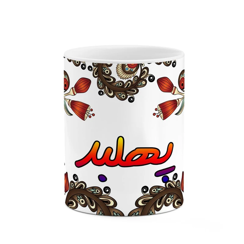 ماگ کاکتی مدل اسم پهلبد طرح سنتی گل و بته کد mgh44458