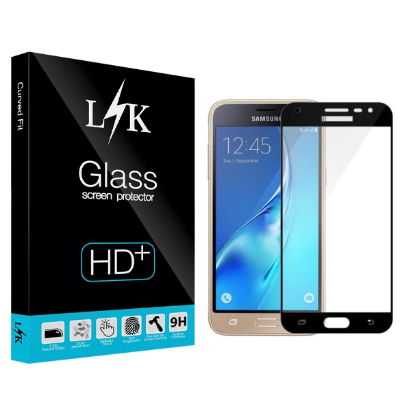 محافظ صفحه نمایش شیشه ای ال کی مدل +HD مناسب برای گوشی موبایل سامسونگ galaxy J3 Pro