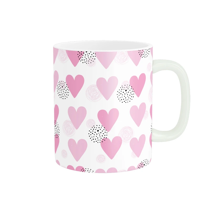 ماگ پاد آفرین طرح قلب مینیمال مدل فانتزی 4 کد MD-H28