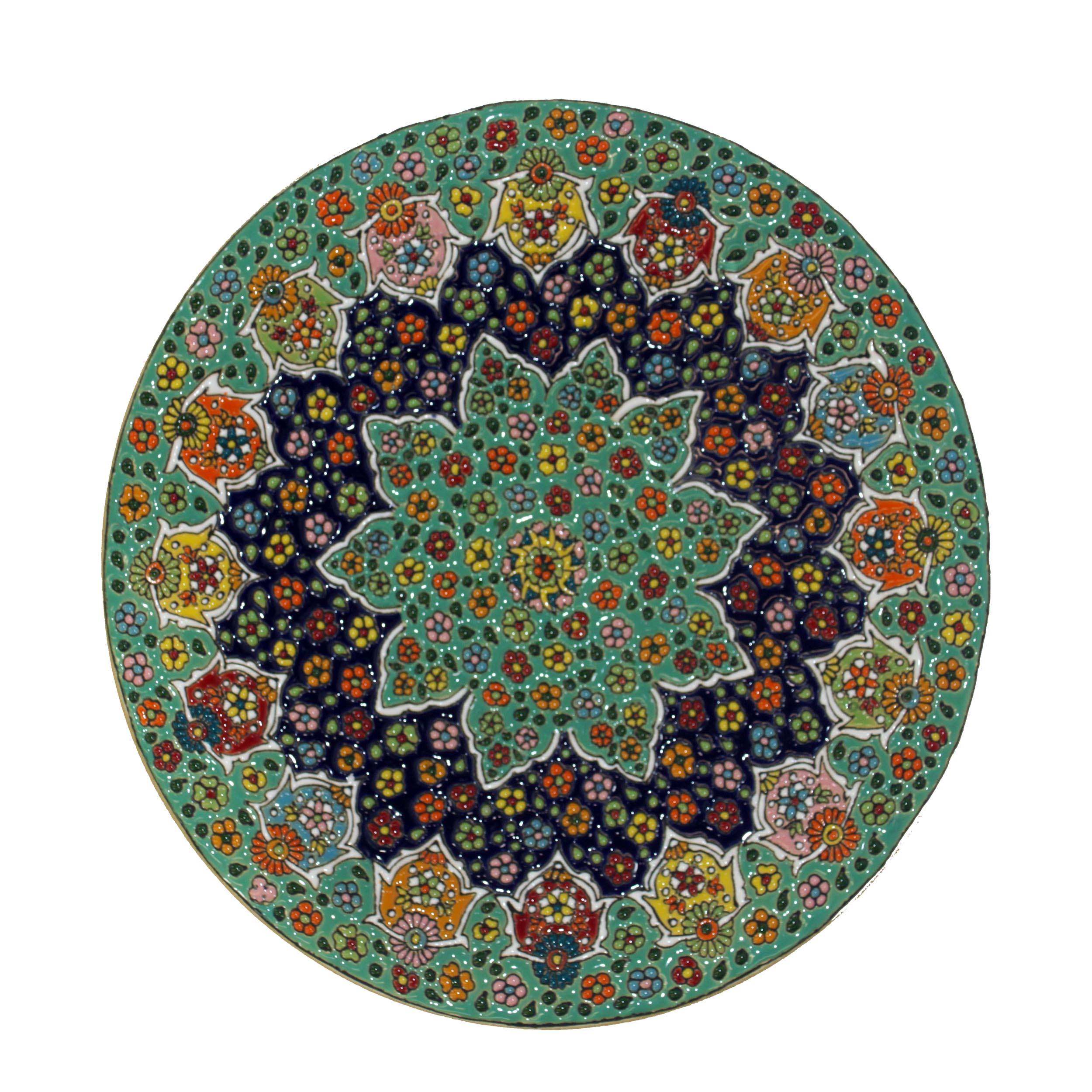 بشقاب میناکاری سفالی کد Tmbsm3002
