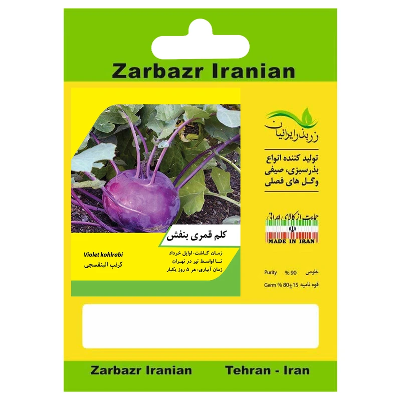 بذر کلم قمری بنفش زربذر ایرانیان کد ZBP-121
