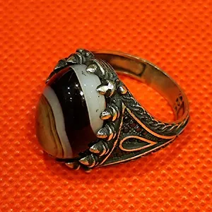 انگشتر نقره مردانه مدل سنگ عقیق سلیمانی کد P90