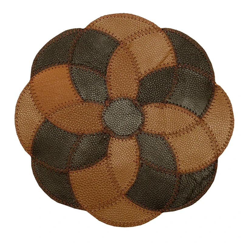 رومیزی مدل چرم طبیعی طرح گل هندسی کد 0070