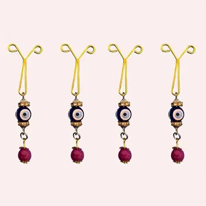 گیره روسری زنانه طرح چشم نظر کد 01 بسته 4 عددی