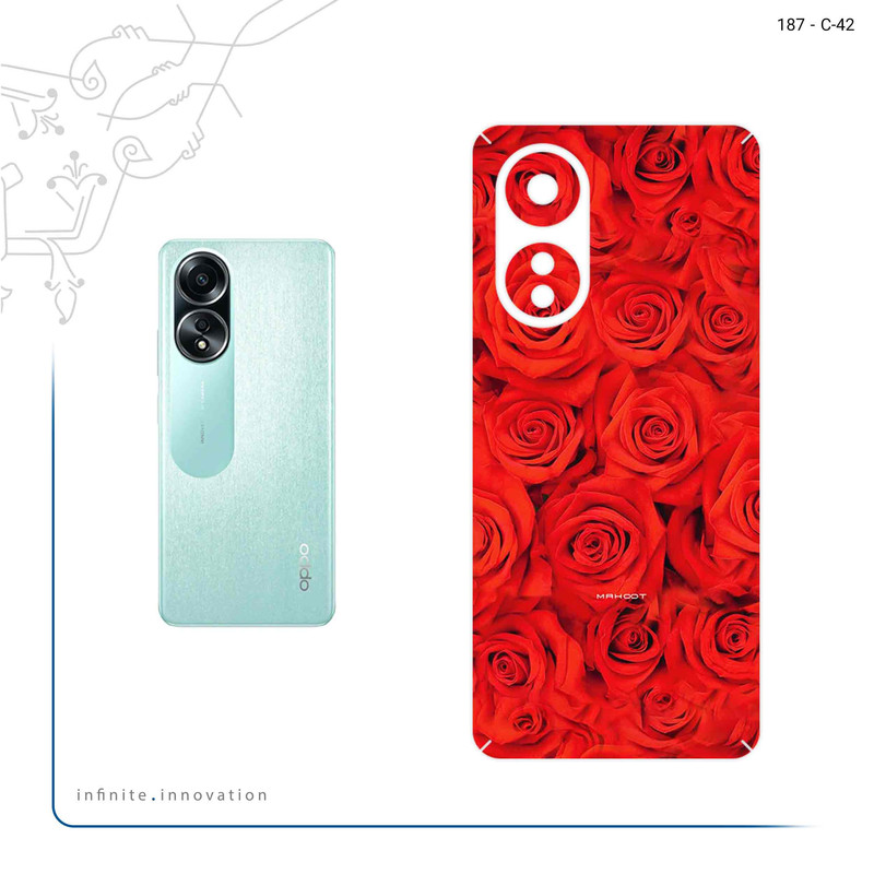 برچسب پوششی ماهوت مدل Red_Flower مناسب برای گوشی موبایل اپو A58 4G