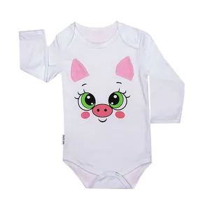 بادی آستین بلند نوزادی مدل خوک