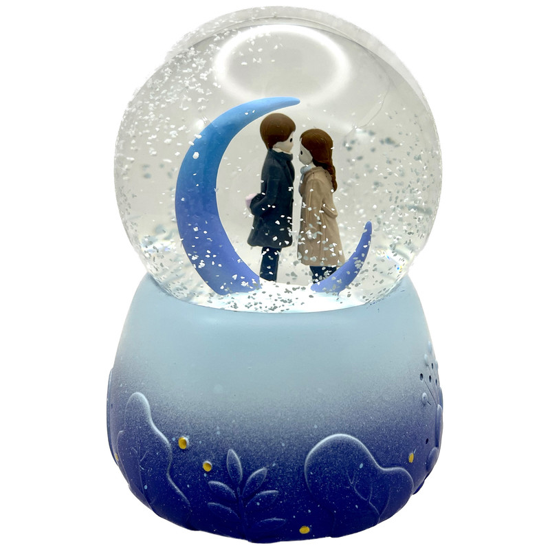 گوی موزیکال مدل پمپی White moon طرح عشق کد PA9048