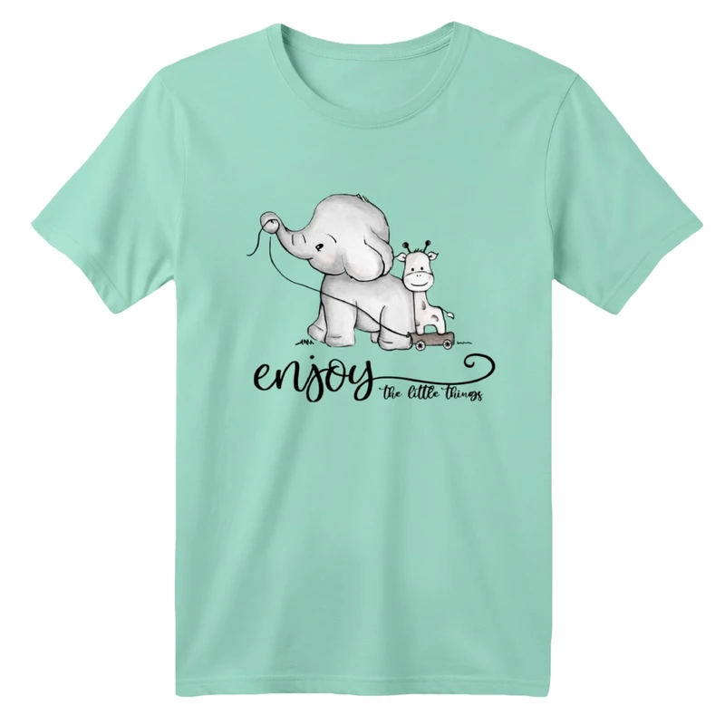 تی شرت آستین کوتاه بچگانه مدل فیل و زرافه