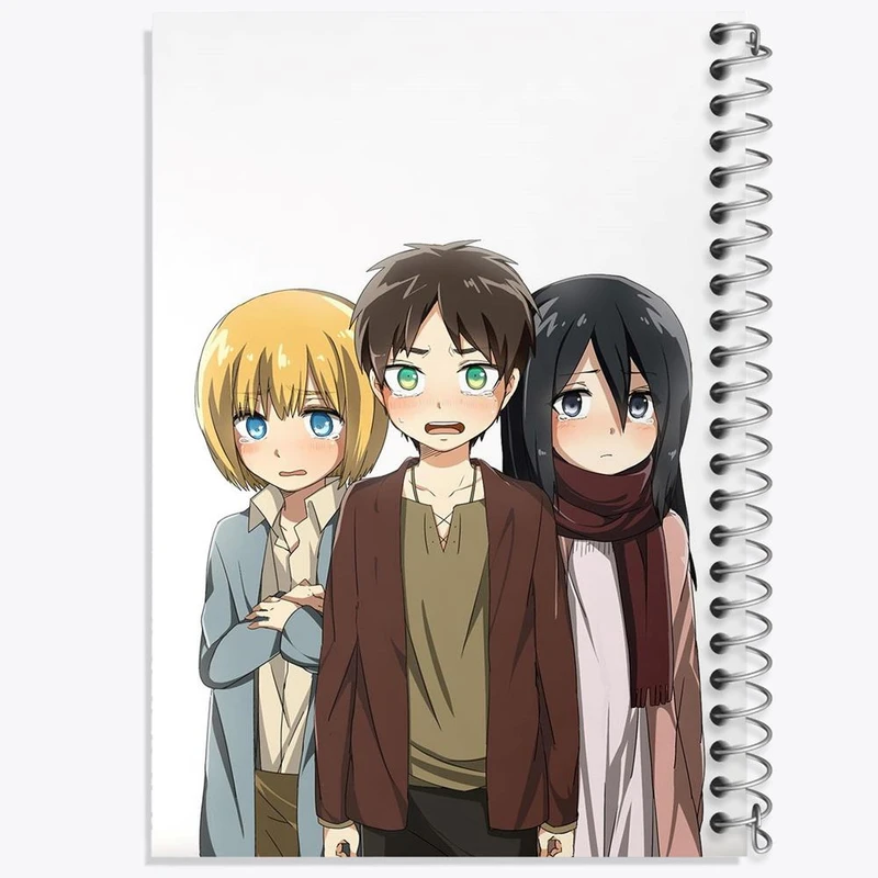دفتر نت موسیقی 50 برگ خندالو مدل ارن و میکاسا و ارمین انیمه اتک آن تایتان Attack on Titan کد 11030