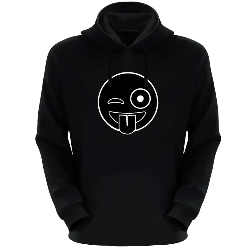 هودی زنانه مدل ایموجی S70 رنگ مشکی