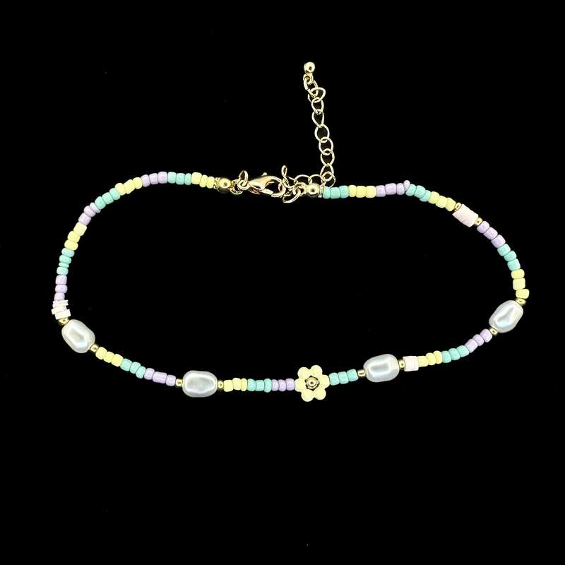 پابند زنانه سیکس مدل مهره ای گل پابند زنانه سیکس مدل مهره ای گل