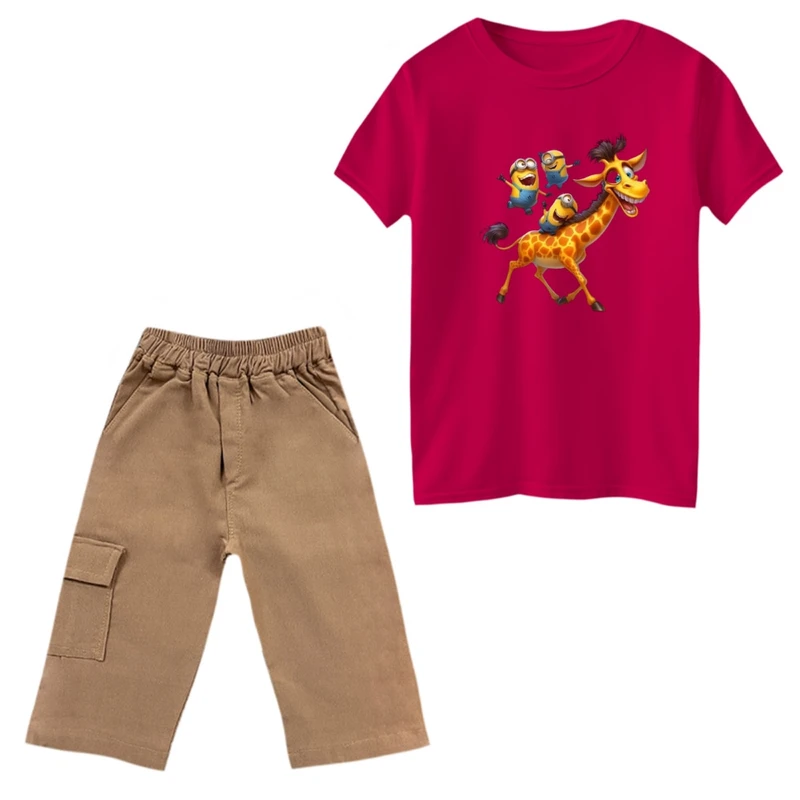 ست تی‌شرت و شلوارک پسرانه مدل مینیون کد 33