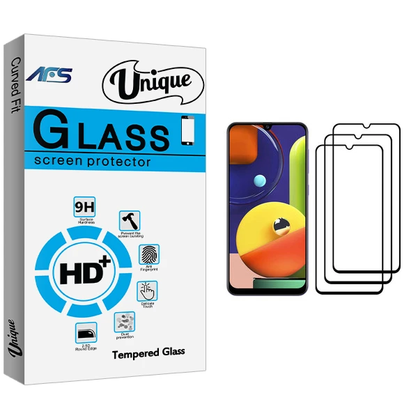 محافظ صفحه نمایش ای اف اس مدل Unique Glass مناسب برای گوشی موبایل سامسونگ Galaxy A50s بسته سه عددی