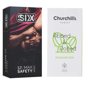 کاندوم چرچیلز مدل Pleasure Her بسته 12 عددی به همراه کاندوم سیکس مدل بسیار ایمن بسته 12 عددی 