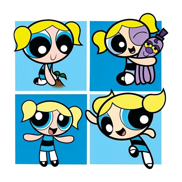 استیکر پارچه و لباس پاد آفرین مدل انیمیشن پف پفی ها کد 378