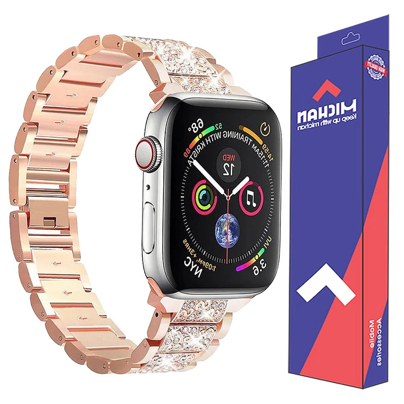 بند میچان مدل Shiny jewel مناسب برای ساعت هوشمند ورنا W45 Max / W49 Ultra / T45 Pro Max 49 mm