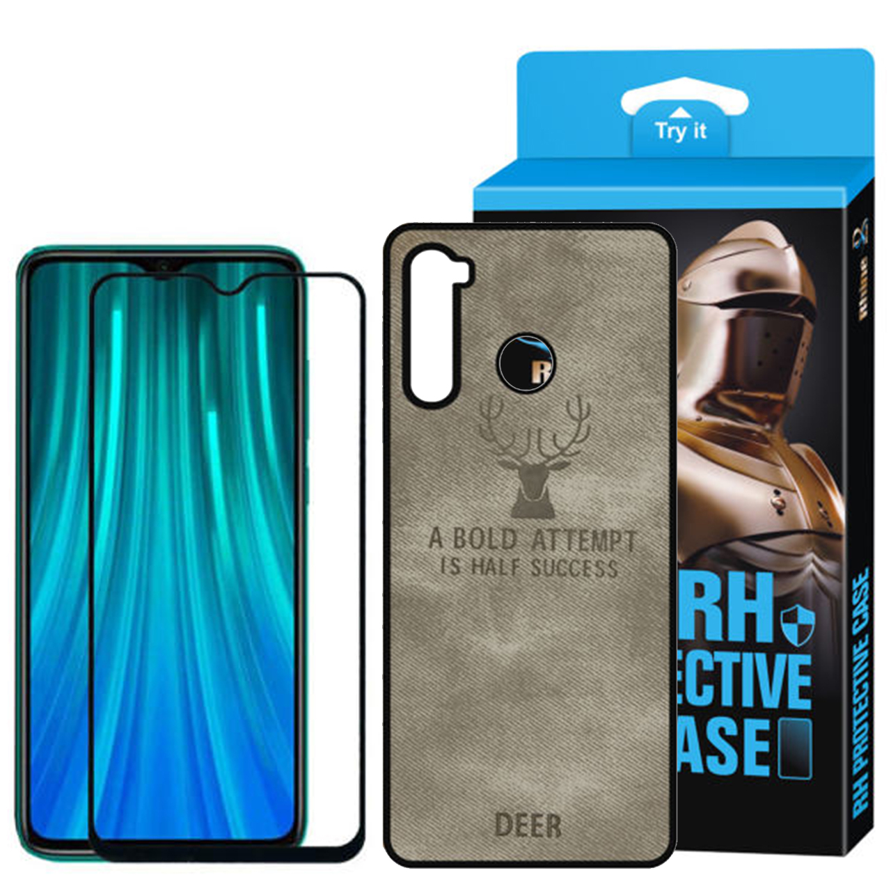 کاور راین مدل R9_DR مناسب برای گوشی موبایل شیائومی Redmi Note 8 به همراه محافظ صفحه نمایش