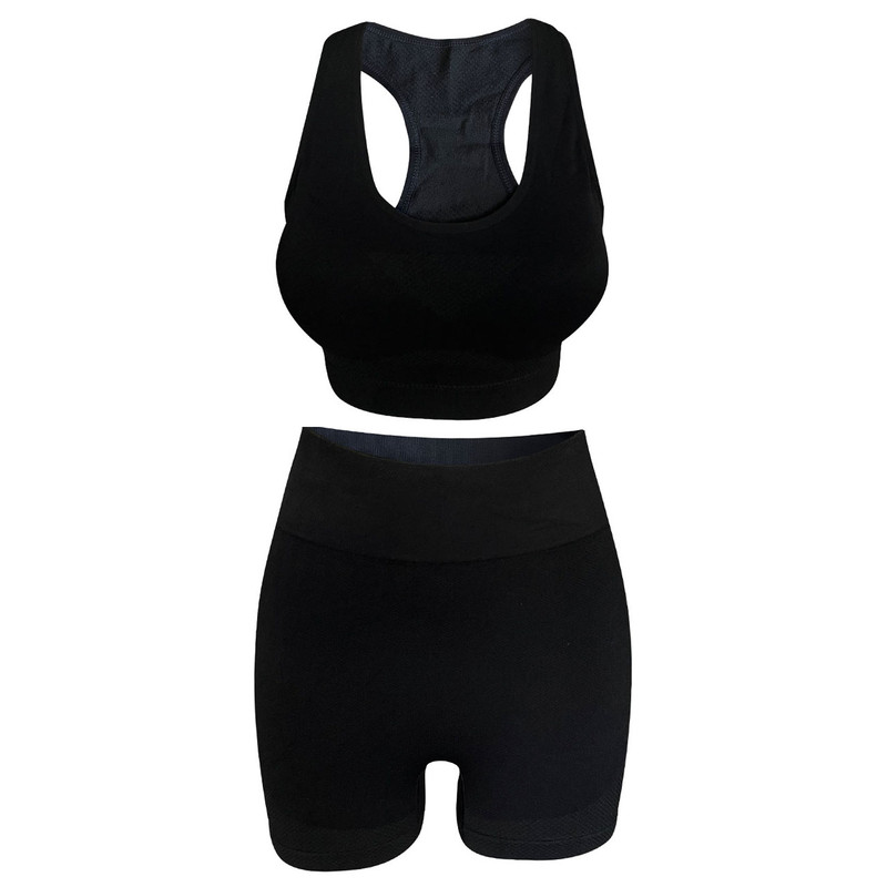 ست نیم تنه و شلوارک ورزشی زنانه کد 18