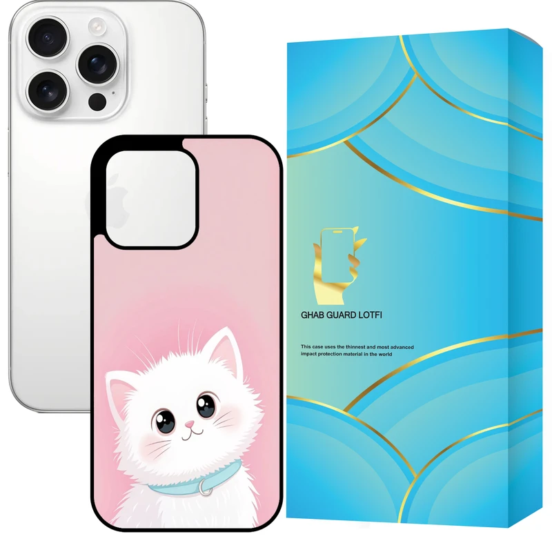 کاور قاب گارد لطفی طرح گربه مدل GCHP16P مناسب برای گوشی موبایل اپل iPhone 16 Pro 