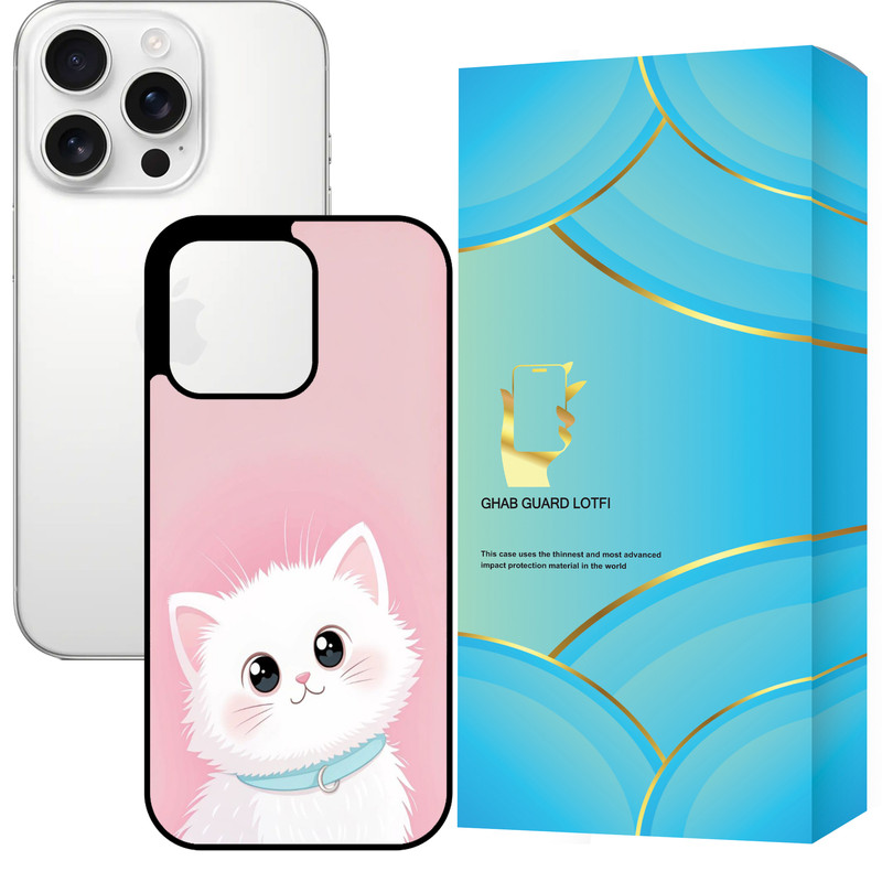 کاور قاب گارد لطفی طرح گربه مدل GCHP16P مناسب برای گوشی موبایل اپل iPhone 16 Pro 