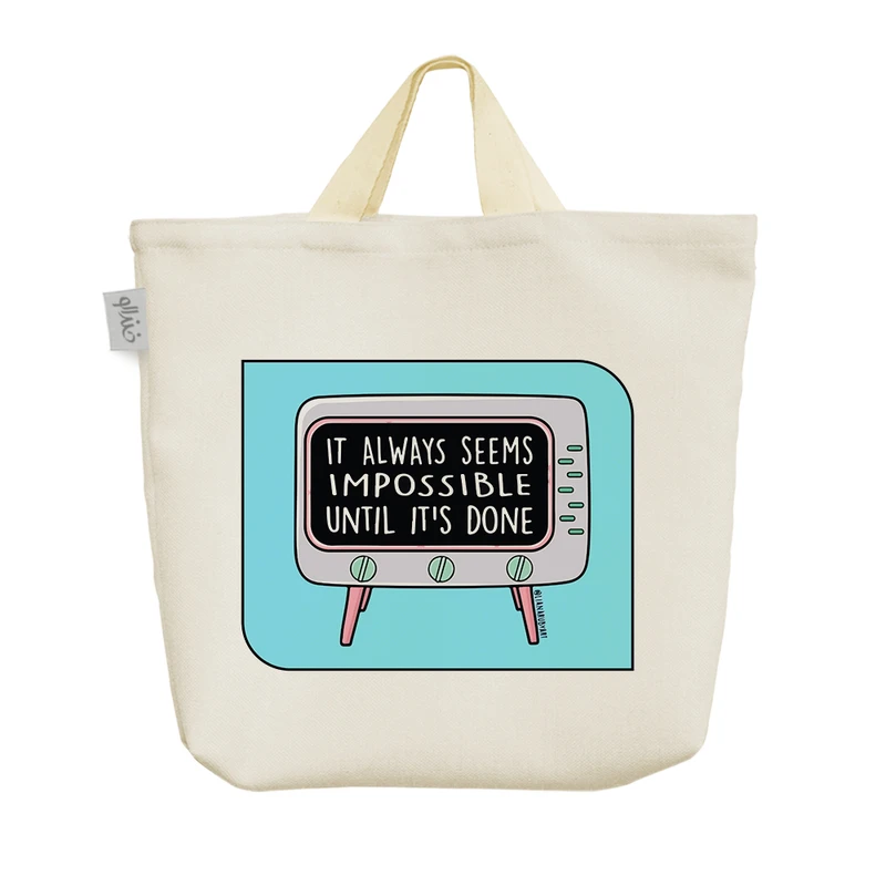 ساک خرید خندالو مدل تا زمان انجام دادن غیرممکنه کد 9419