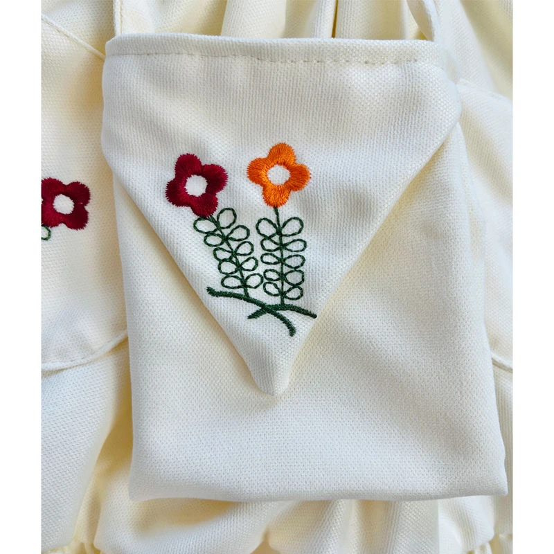 عکس شماره 5 : پیراهن آستین بلند یقه گرد دخترانه مدل گلدوزی گل گلی