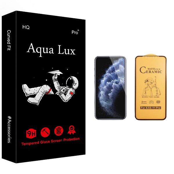 محافظ صفحه نمایش سرامیکی آکوا لاکس مدل +Pro مناسب برای گوشی موبایل اپل iPhone 11 Pro