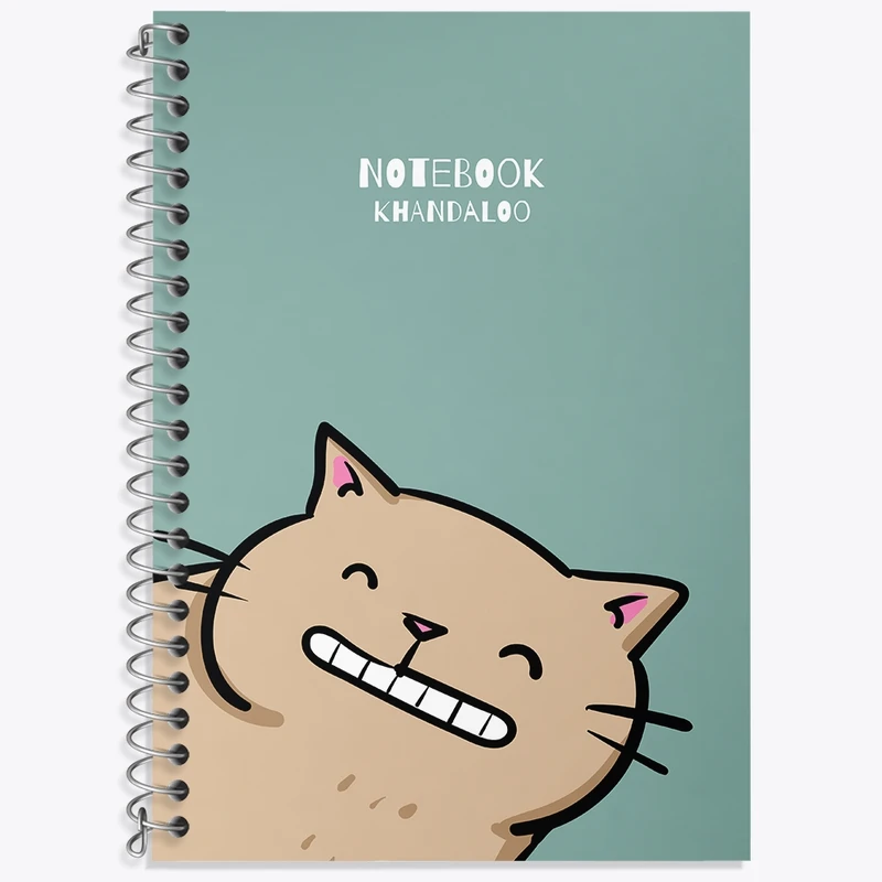 دفتر زبان 50 برگ خندالو مدل سه خط طرح گربه بامزه کد N1402