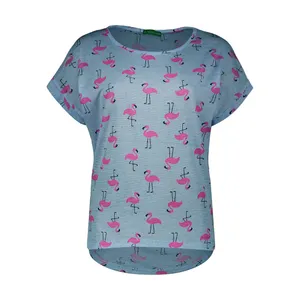  تی شرت آستین کوتاه زنانه میس اند تین طرح فلامینگو کد FU-37 