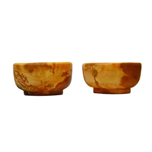 کاسه چوبی طرح جنگلی مدل سنتی بسته 2 عددی