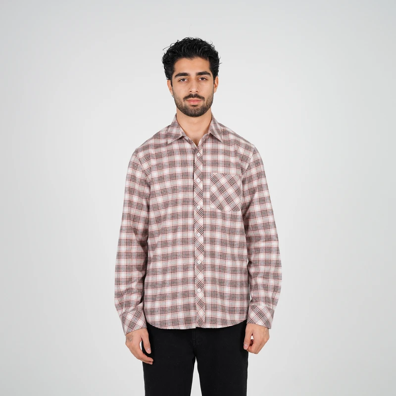 پیراهن آستین بلند یقه برگردان مردانه پاتن جامه مدل 04MC8528