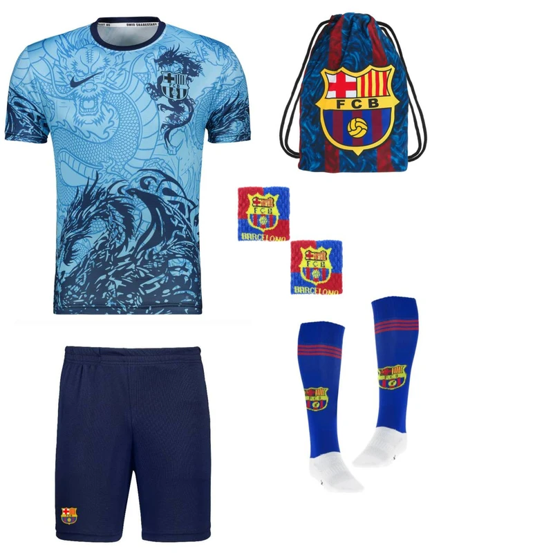 ست 6 تکه لباس ورزشی پسرانه مدل دراگون بارسلونا یامال A2026