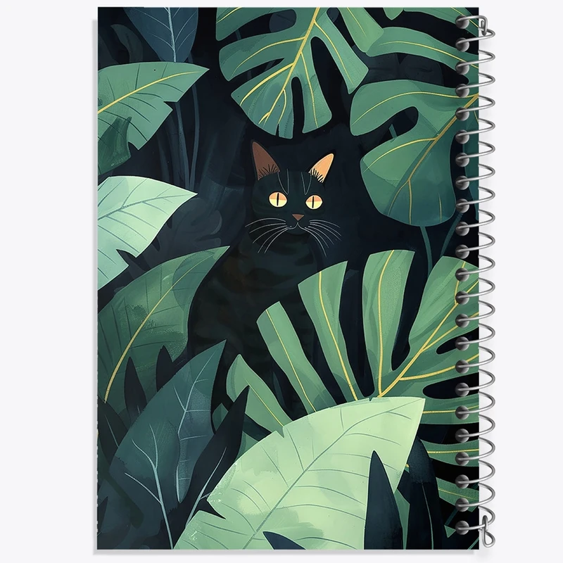 دفتر مشق 50 برگ خندالو طرح گربه و برگ کد F1740