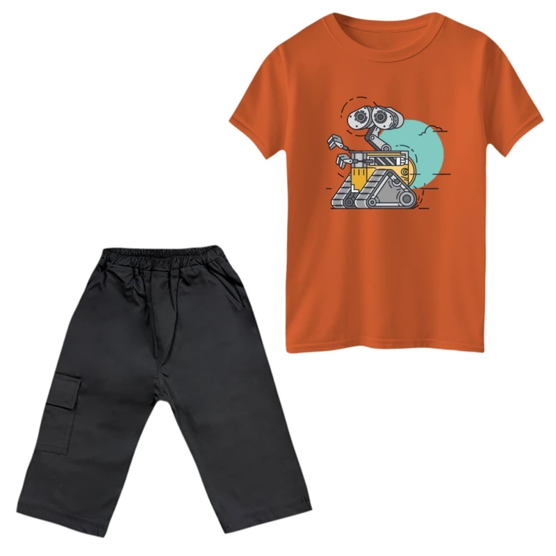 ست تی‌شرت و شلوارک پسرانه مدل والی کد 3