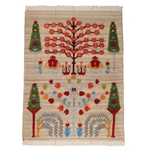 گلیم فرش دستبافت سه متری مدل درخت زندگی کد 4040656