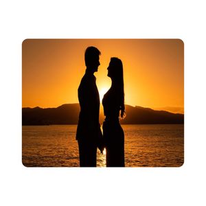 ماوس پد اطلس آبی طرح ساحل و غروب آفتاب و عشق و علاقه مدل T6371