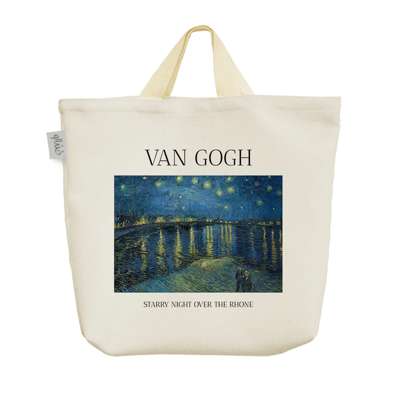 ساک خرید خندالو مدل شب پر ستاره بر فراز رن ونسان ونگوگ کد H2003