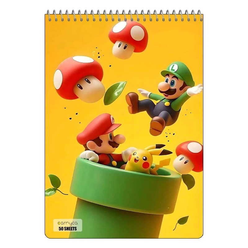 دفتر نقاشی 50 برگ سیمی کارنیکا طرح ماریو mario کد 62959