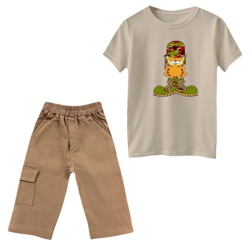 ست تی‌شرت و شلوارک پسرانه مدل گارفیلد کد 18