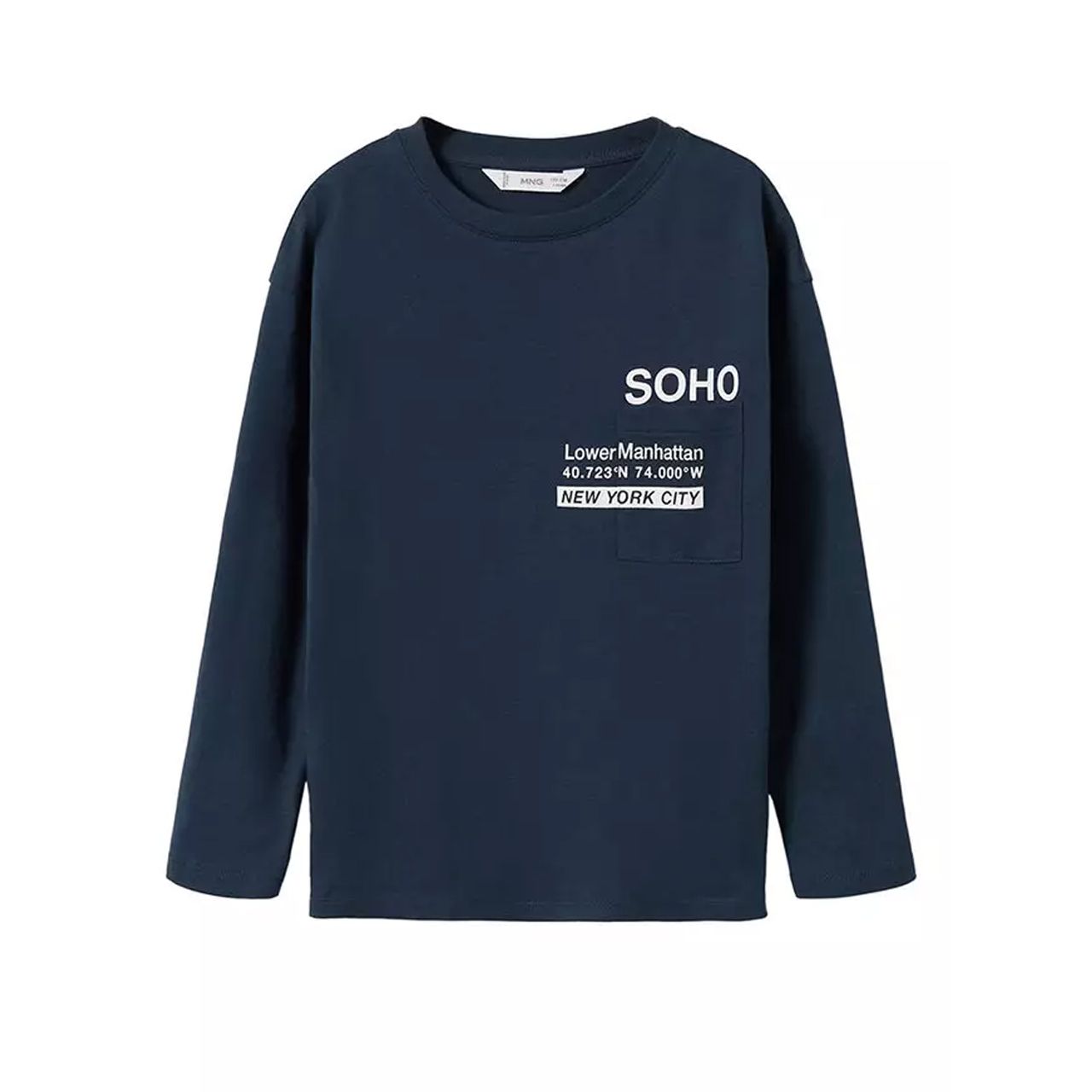 تی شرت آستین بلند پسرانه مانگو مدل soho 678
